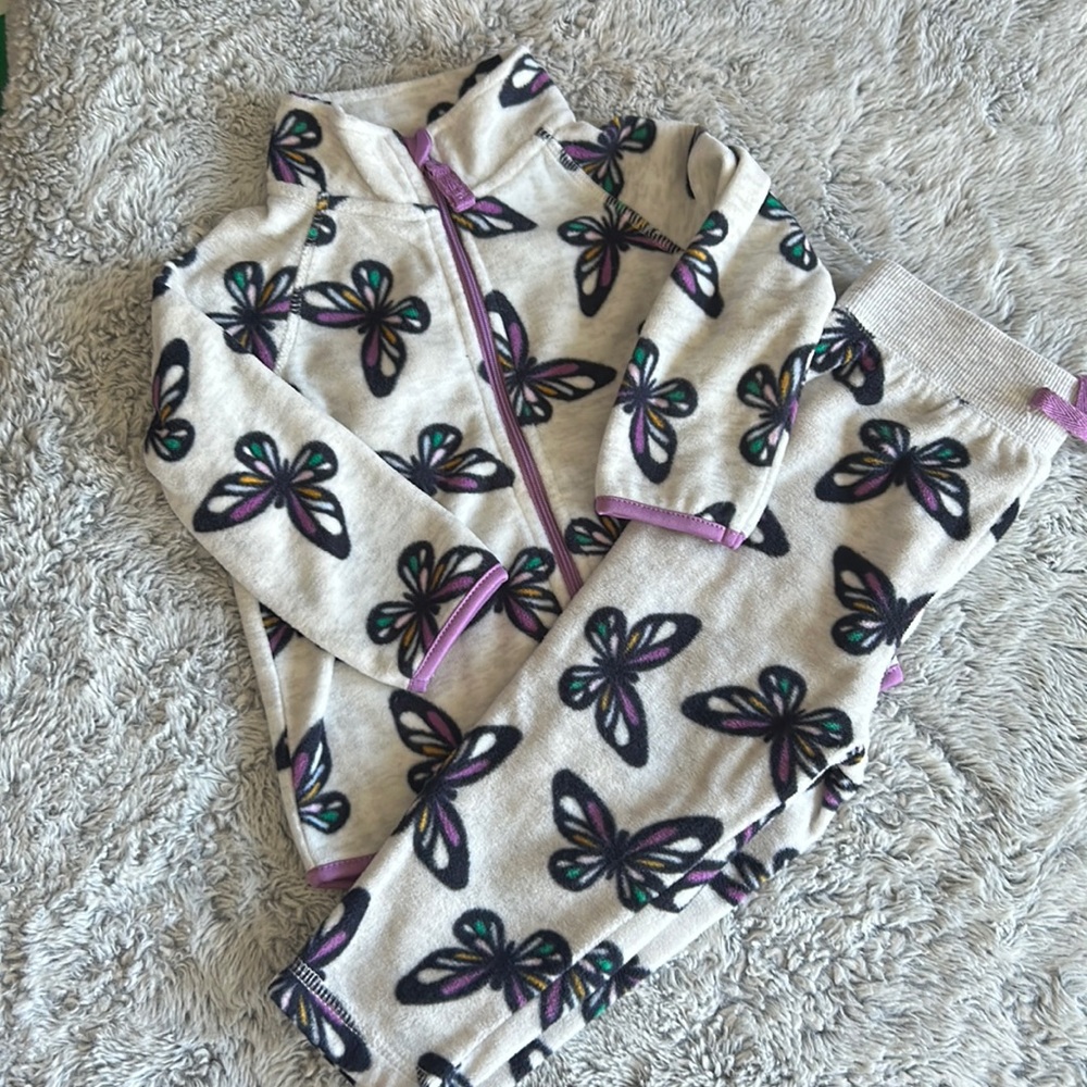 12-18M fleece pants and full zip sweater set
